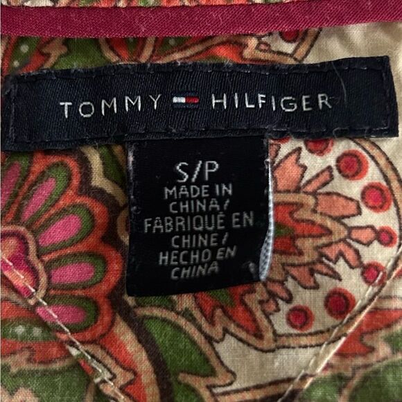 Tommy Hilfiger Women’s Paisley Red Sleeveless Ruffled Top Size Small 100% Cotton - Picture 4 of 10